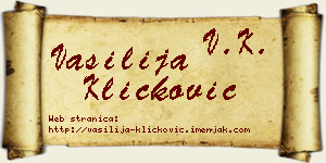 Vasilija Kličković vizit kartica
